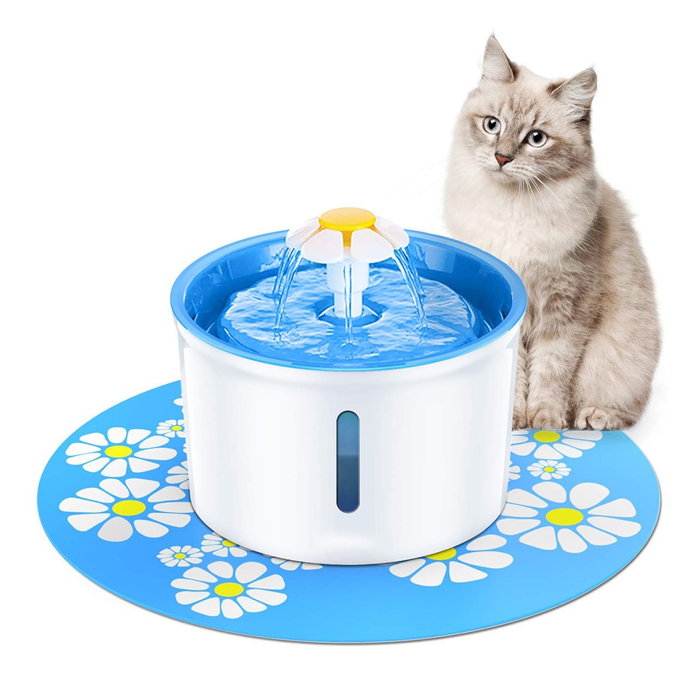 Filter Automatic Electric Pet Water Fountain Dog Cat Drinking Bowl 1.6L Feeder